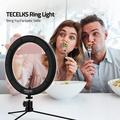 WONEW ZJ27 10" skrivebordsringelys med LED-fyllingslys og stativstøtte Bluetooth Selfie