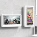 Veggmontert vanntett telefonholder for baderom - 6.8" - hvit