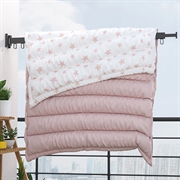 Veggmontert klesstativ / tørkestativ i aluminium - sammenleggbart, 2 skjøter - svart