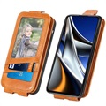Glidelåslomme Xiaomi Poco X4 Pro 5G Vertikalt Flip-deskel - Brun