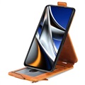Glidelåslomme Xiaomi Poco X4 Pro 5G Vertikalt Flip-deskel - Brun