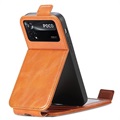 Glidelåslomme Xiaomi Poco X4 Pro 5G Vertikalt Flip-deskel - Brun