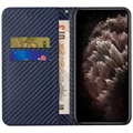 Samsung Galaxy S22 5G Lommebok-Deksel - Karbonfiber - Blå