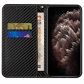 Samsung Galaxy S23 Ultra 5G Lommebok-Deksel - Karbonfiber - Svart