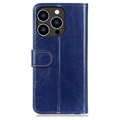 iPhone 15 Pro Lommebok-deksel med Magnetisk Lukning - Blå