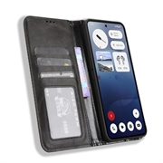 Nothing Phone (3a) Lommebok-deksel med Magnetisk Lukning - svart