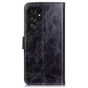 Samsung Galaxy S25 Ultra Lommebok-deksel med Magnetisk Lukning - svart