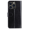 iPhone 15 Pro Max Lommebok-deksel med Magnetisk Lukning - Svart