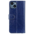 iPhone 15 Lommebok-deksel med Magnetisk Lukning - Blå