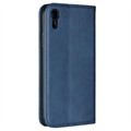 iPhone XR Retro Lommebok-deksel med Magnetisk Lukning - Blå