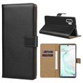 Samsung Galaxy Note10+ Lommebok-deksel I Lær - Svart