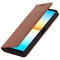 Sony Xperia 10 IV Lommebok-deksel i Lær med Stativ - Brun