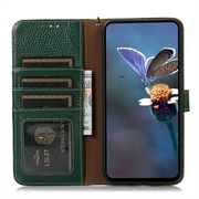 Google Pixel 10a lommebokveske i lær med RFID - grønn