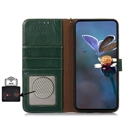 Google Pixel 10a lommebokveske i lær med RFID - grønn