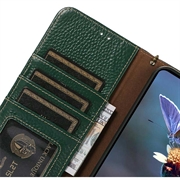 Google Pixel 10a lommebokveske i lær med RFID - grønn