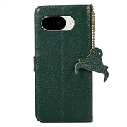 Google Pixel 10a lommebokveske i lær med RFID - grønn