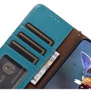 Motorola Moto G75 Lommebok-deksel i Lær med RFID - Blå