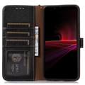Sony Xperia 1 V Lommebok-deksel i Lær med RFID - Svart