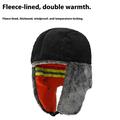 Varm vinterlue med refleksstriper og ansiktsmaske