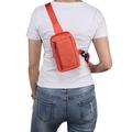 Telefonveske i vanntett nylon for bryst og skulder - passer til 6.5"- 7.2" telefoner - oransje
