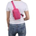 Telefonveske i vanntett nylon for bryst og skulder - passer til 6.5"- 7.2" telefoner - Rosa