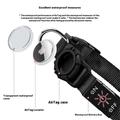 Vanntett LED-hundehalsbånd med Apple AirTag 1/2-holder - Stor 38-60cm - Grønn