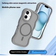 iPhone 16 Plus Bølgekant magnetisk hybrid-deksel - grå