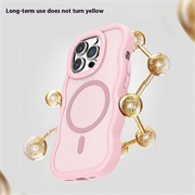 iPhone 16 Pro Max Bølgekant magnetisk hybrid-deksel - rosa