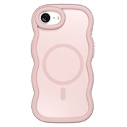 iPhone 16e Bølgekant magnetisk hybrid-deksel - rosa