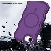 iPhone 16e Bølgekant magnetisk hybrid-deksel - Lilla