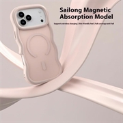 iPhone 17 Pro Bølgekant magnetisk hybrid-deksel - rosa