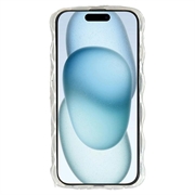 iPhone 15 TPU-deksel med bølgete kanter og oljemaling - blomster