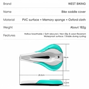 West Biking YP0801256 Memory Foam sykkelsadelovertrekk