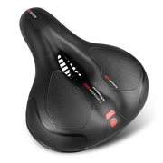 Aktiv reflekterende ergonomisk sykkelsadel med fjæringskule - rød / svart