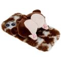 3D Plush Furry Winter iPhone 14 Plus TPU-deksel - Brun Corgi