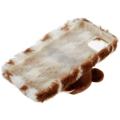 3D Plush Furry Winter iPhone 14 Plus TPU-deksel - Brun Corgi