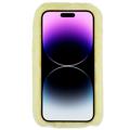 3D Plush Furry Winter iPhone 14 Pro Max TPU-deksel - Gul Blomst