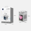 WiWU W043 5-i-1 trådløs lader med RGB-pikselskjerm, Bluetooth-høyttaler - sølv