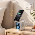 WiWU W043 5-i-1 trådløs lader med RGB-pikselskjerm, Bluetooth-høyttaler - sølv