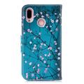 Huawei P20 Lite Wonder Series Lommebok-deksel - Hvit Blomster