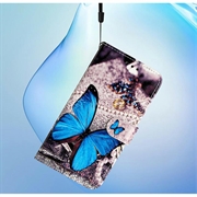 Honor 400 Lite Wonder Series Lommebok-deksel - Blå Sommerfugl