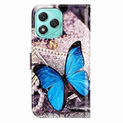 Honor 400 Lite Wonder Series Lommebok-deksel - Blå Sommerfugl