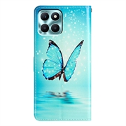 Honor X6c Wonder Series Lommebok-deksel - Blå Sommerfugl