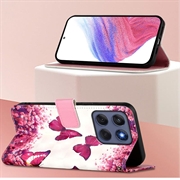 Motorola Edge 60/60 Fusion Wonder Series Lommebok-deksel - Rosesommerfugler