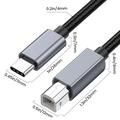 Vevd USB-C til USB-B-skriverkabel - 1.8m
