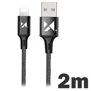 Wozinsky Data & Ladekabel - USB-A/Lightning - 2m - Svart