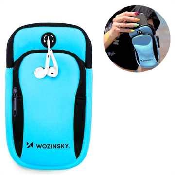 Wozinsky Universell Sports Armbånd med To Lommer til Smartphones - Blå