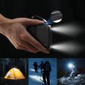 Wozinsky W11-W 10000mAh powerbank med 4 kabler, telefonstativ og LED-lommelykt - svart