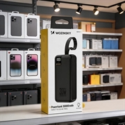 Wozinsky W8 30W powerbank 30000mAh med tre porter - svart