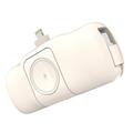 Wozinsky WF16-YLS 5000mAh Lightning Power Bank med innebygd USB-C-kabel og Apple Watch-lader - 15W - Beige